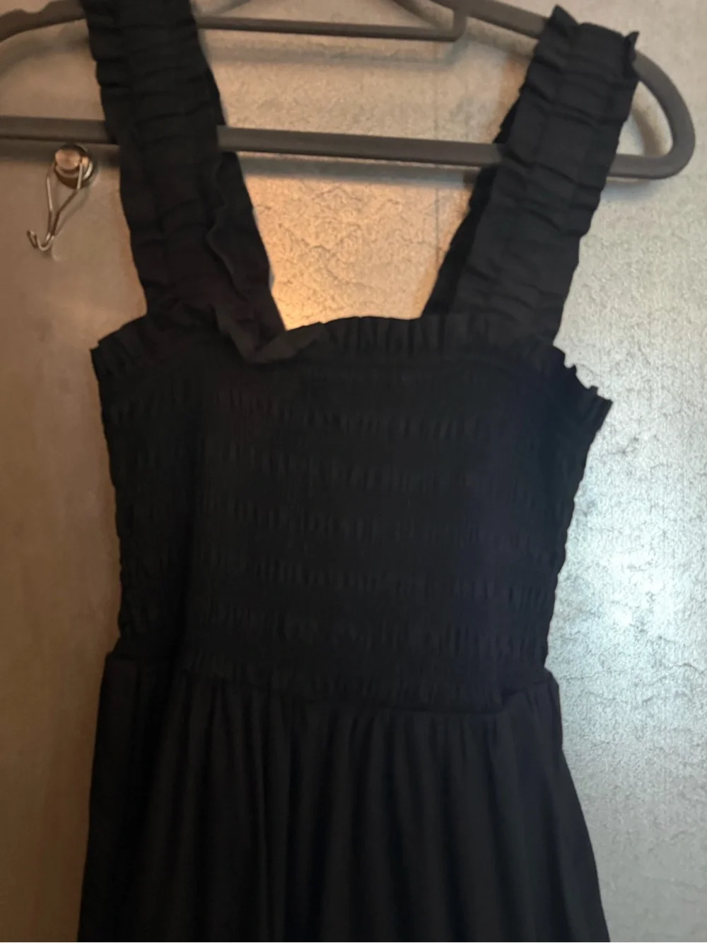 Abercrombie & Fitch Black Maxi Dress with Smocked Bodice